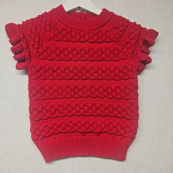 Janie and Jack Red Textured Sweater Top - Picture 1 of 5